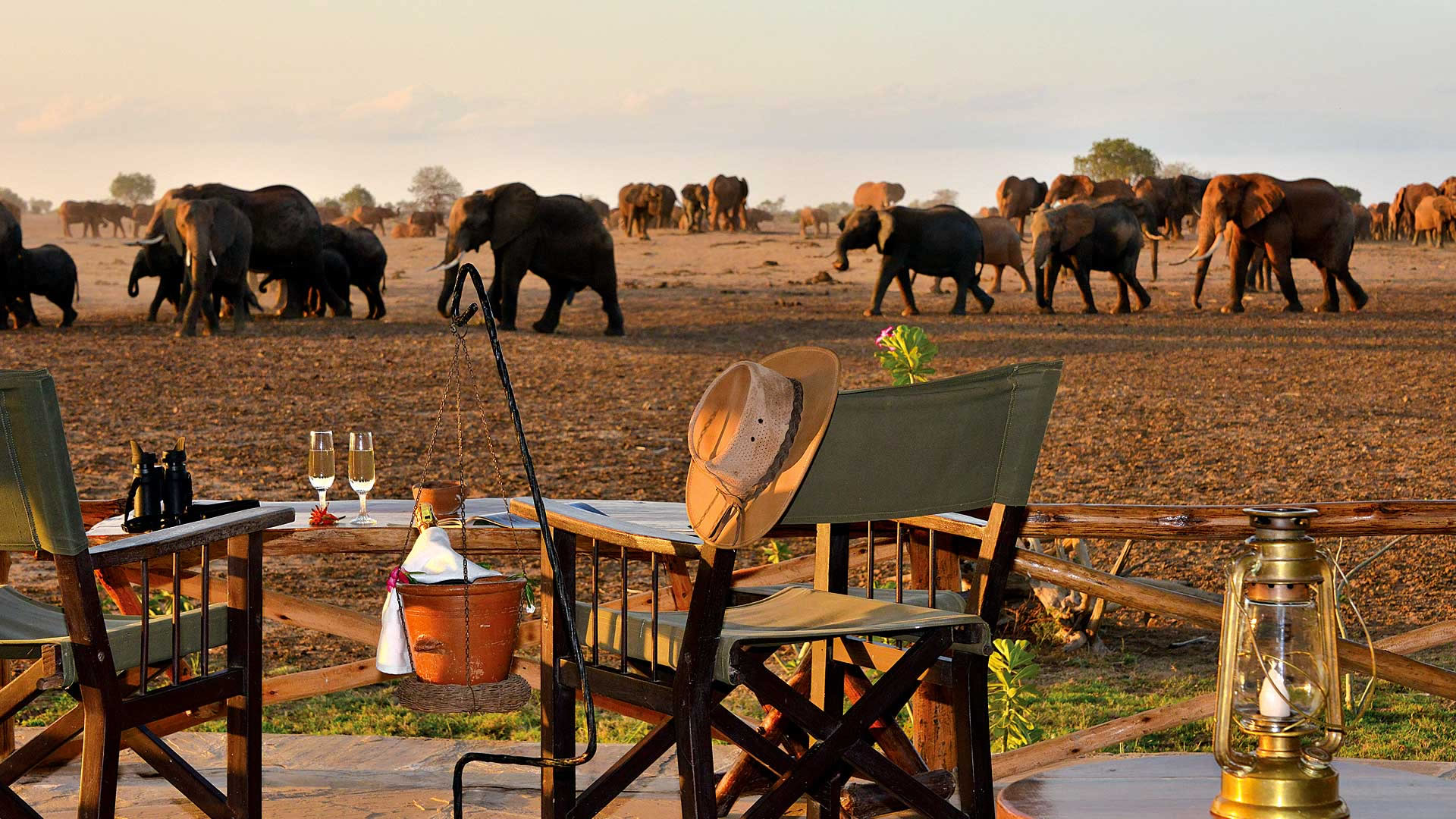 Satao Camp waterhole view