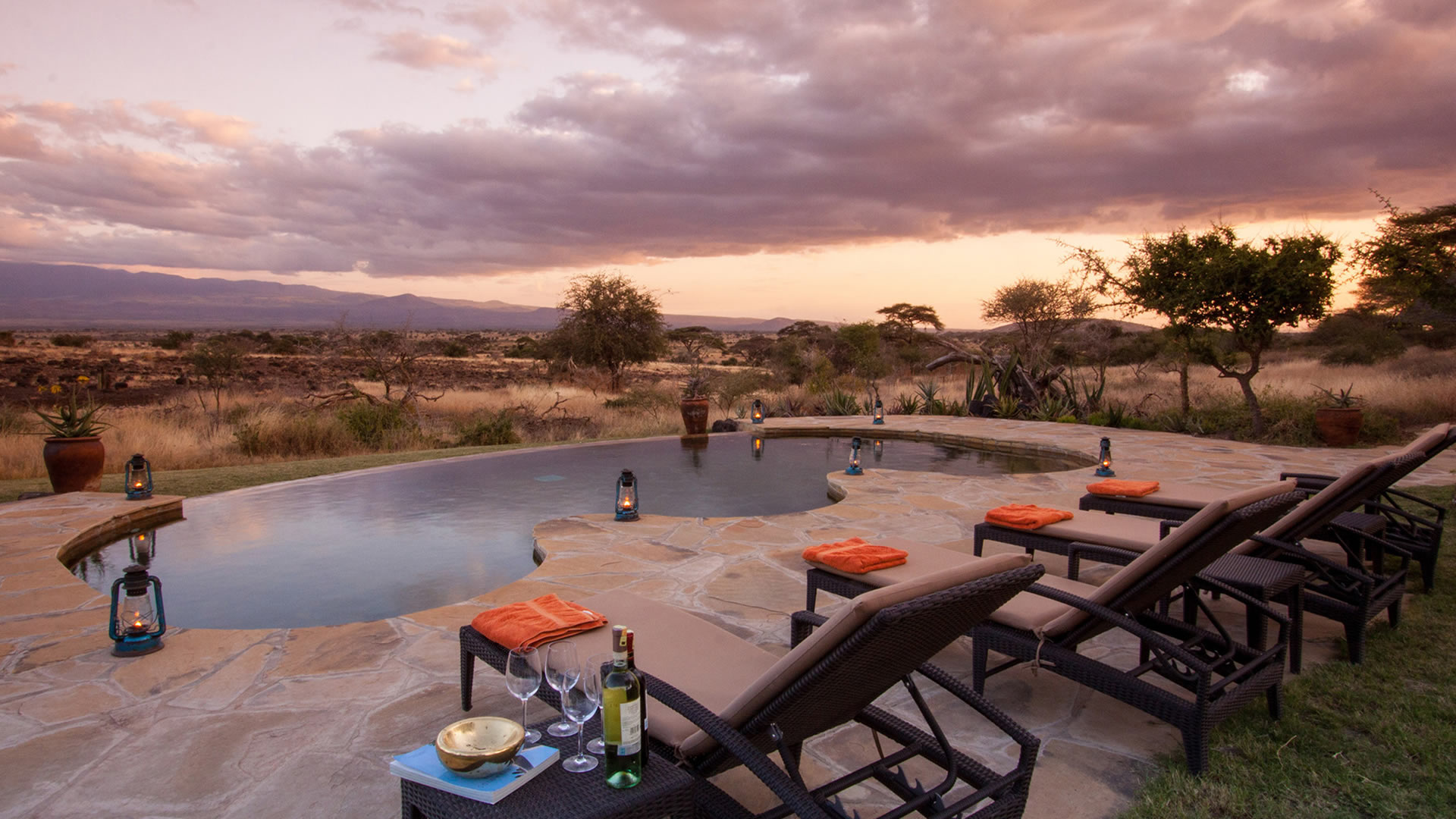 Swimming pool overlooking the plains